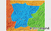 Political 3D Map of Pingquan