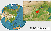 Satellite Location Map of Pingshan