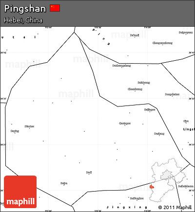Blank Simple Map of Pingshan