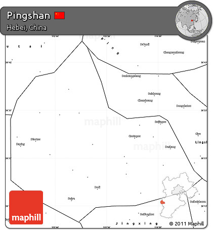Blank Simple Map of Pingshan