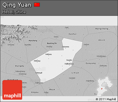 Gray 3D Map of Qing Yuan