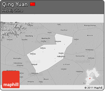 Gray 3D Map of Qing Yuan