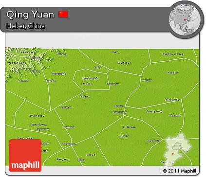 Physical 3D Map of Qing Yuan