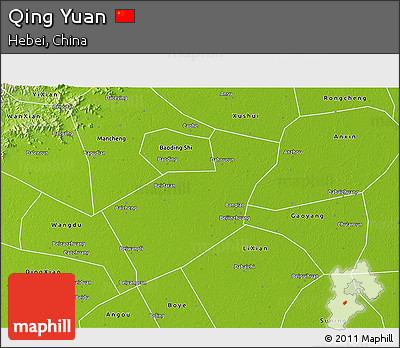 Physical 3D Map of Qing Yuan