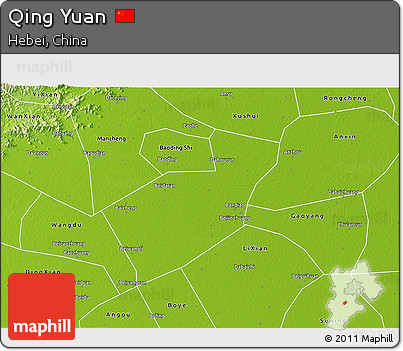 Physical 3D Map of Qing Yuan