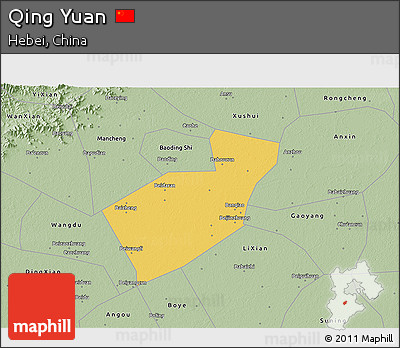 Savanna Style 3D Map of Qing Yuan