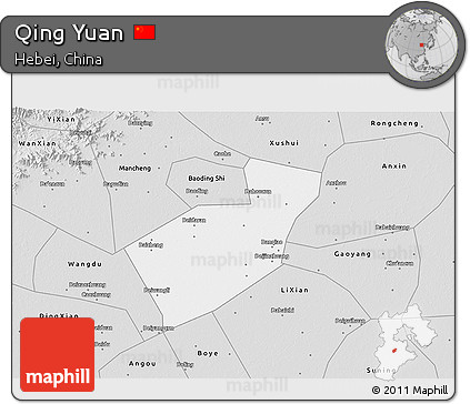 Silver Style 3D Map of Qing Yuan