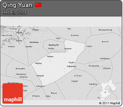 Silver Style 3D Map of Qing Yuan