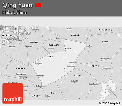 Silver Style 3D Map of Qing Yuan