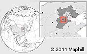 Blank Location Map of Qing Yuan, highlighted country, highlighted parent region