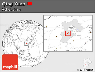 Blank Location Map of Qing Yuan, highlighted parent region