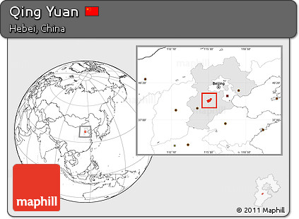 Blank Location Map of Qing Yuan, highlighted parent region