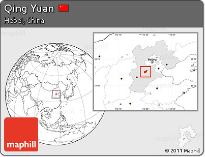 Blank Location Map of Qing Yuan, highlighted parent region