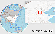 Gray Location Map of Qing Yuan, highlighted country