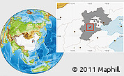 Physical Location Map of Qing Yuan, highlighted country, highlighted parent region