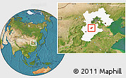 Satellite Location Map of Qing Yuan, highlighted parent region