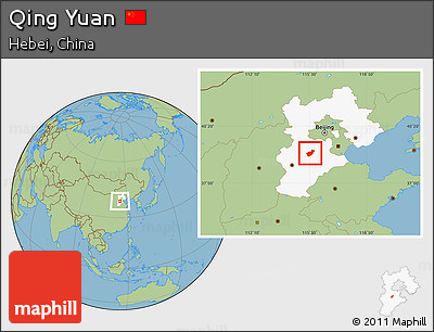 Savanna Style Location Map of Qing Yuan, highlighted parent region