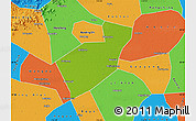 Physical Map of Qing Yuan, political outside