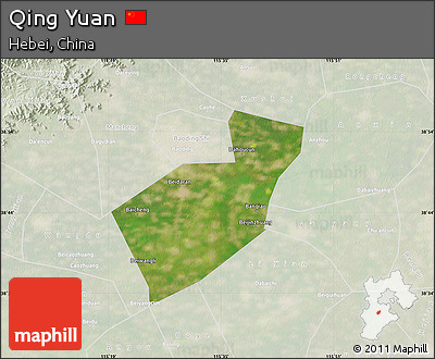 Satellite Map of Qing Yuan, lighten