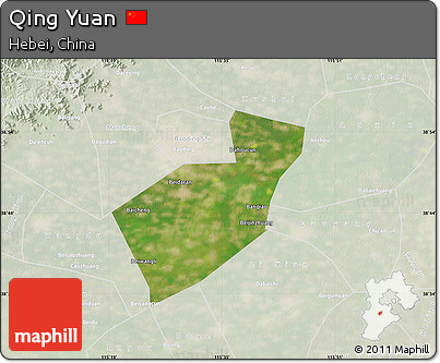 Satellite Map of Qing Yuan, lighten