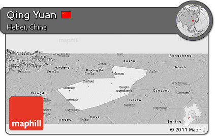 Gray Panoramic Map of Qing Yuan
