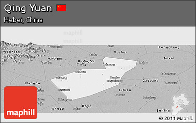Gray Panoramic Map of Qing Yuan