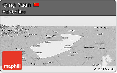 Gray Panoramic Map of Qing Yuan