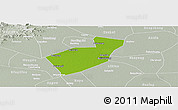 Physical Panoramic Map of Qing Yuan, lighten, semi-desaturated