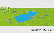 Political Panoramic Map of Qing Yuan, physical outside