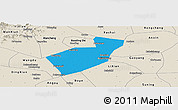 Political Panoramic Map of Qing Yuan, shaded relief outside