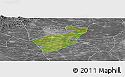 Satellite Panoramic Map of Qing Yuan, desaturated