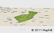 Satellite Panoramic Map of Qing Yuan, shaded relief outside