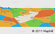 Shaded Relief Panoramic Map of Qing Yuan, political outside