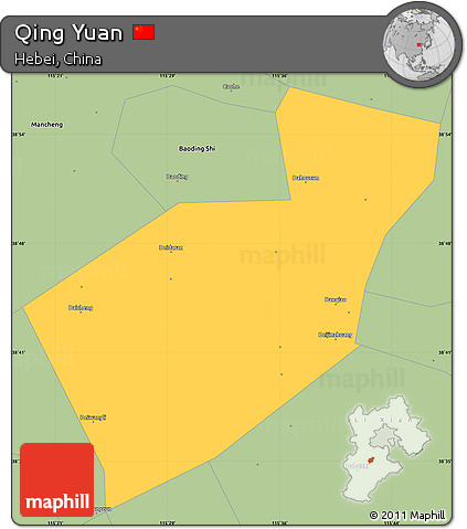 Savanna Style Simple Map of Qing Yuan