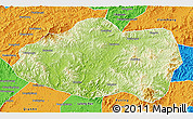 Physical 3D Map of Qinglong, political outside