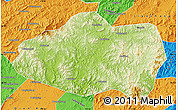 Physical Map of Qinglong, political outside