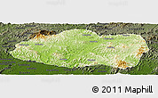 Physical Panoramic Map of Qinglong, darken