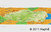 Physical Panoramic Map of Qinglong, political outside