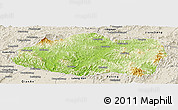 Physical Panoramic Map of Qinglong, shaded relief outside
