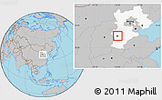 Gray Location Map of Shijiazhuang Shi, highlighted parent region