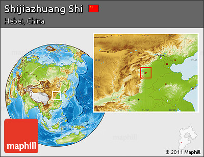 Physical Location Map of Shijiazhuang Shi
