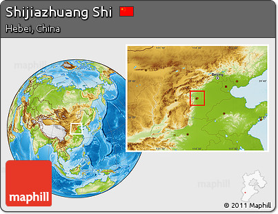 Physical Location Map of Shijiazhuang Shi