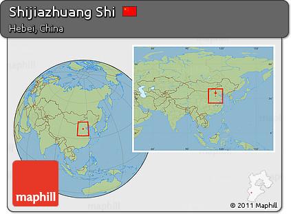 Savanna Style Location Map of Shijiazhuang Shi, within the entire country