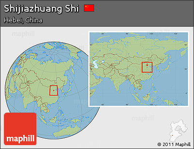 Savanna Style Location Map of Shijiazhuang Shi, within the entire country