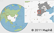 Savanna Style Location Map of Shijiazhuang Shi, highlighted country, highlighted parent region