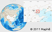 Shaded Relief Location Map of Tangshan Shi, highlighted country