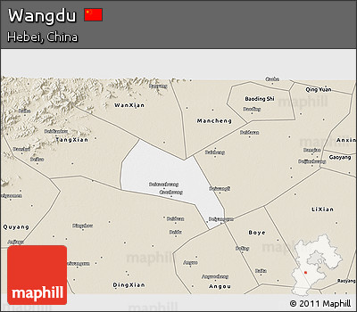 Classic Style 3D Map of Wangdu