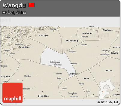 Classic Style 3D Map of Wangdu
