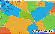 Physical 3D Map of Wangdu, political outside
