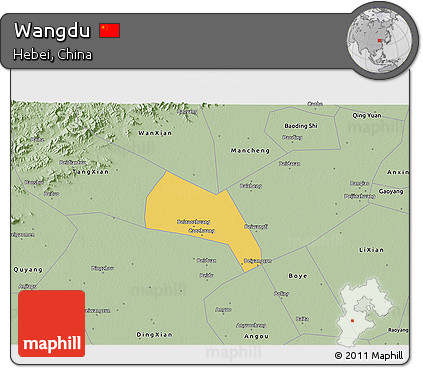 Savanna Style 3D Map of Wangdu